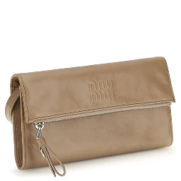 Beige Calf Leather Bos Taurus Wallet