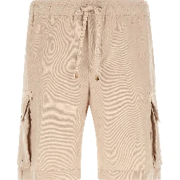 Beige Linen Bermuda Shorts