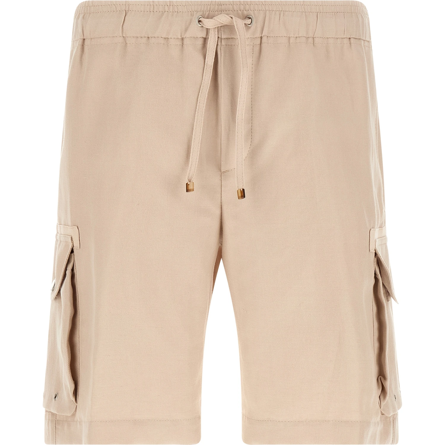 Beige Linen Bermuda Shorts