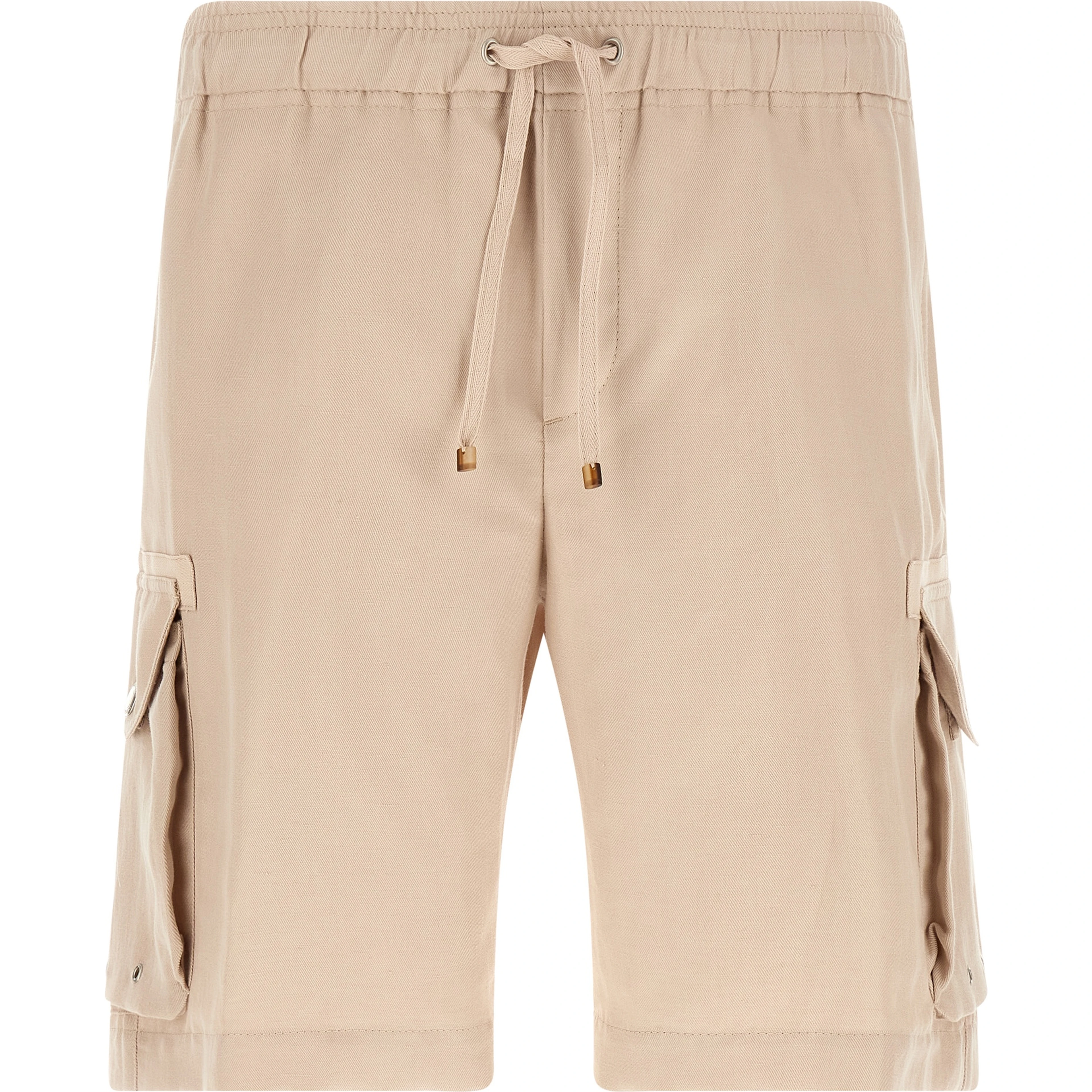 Beige Linen Bermuda Shorts