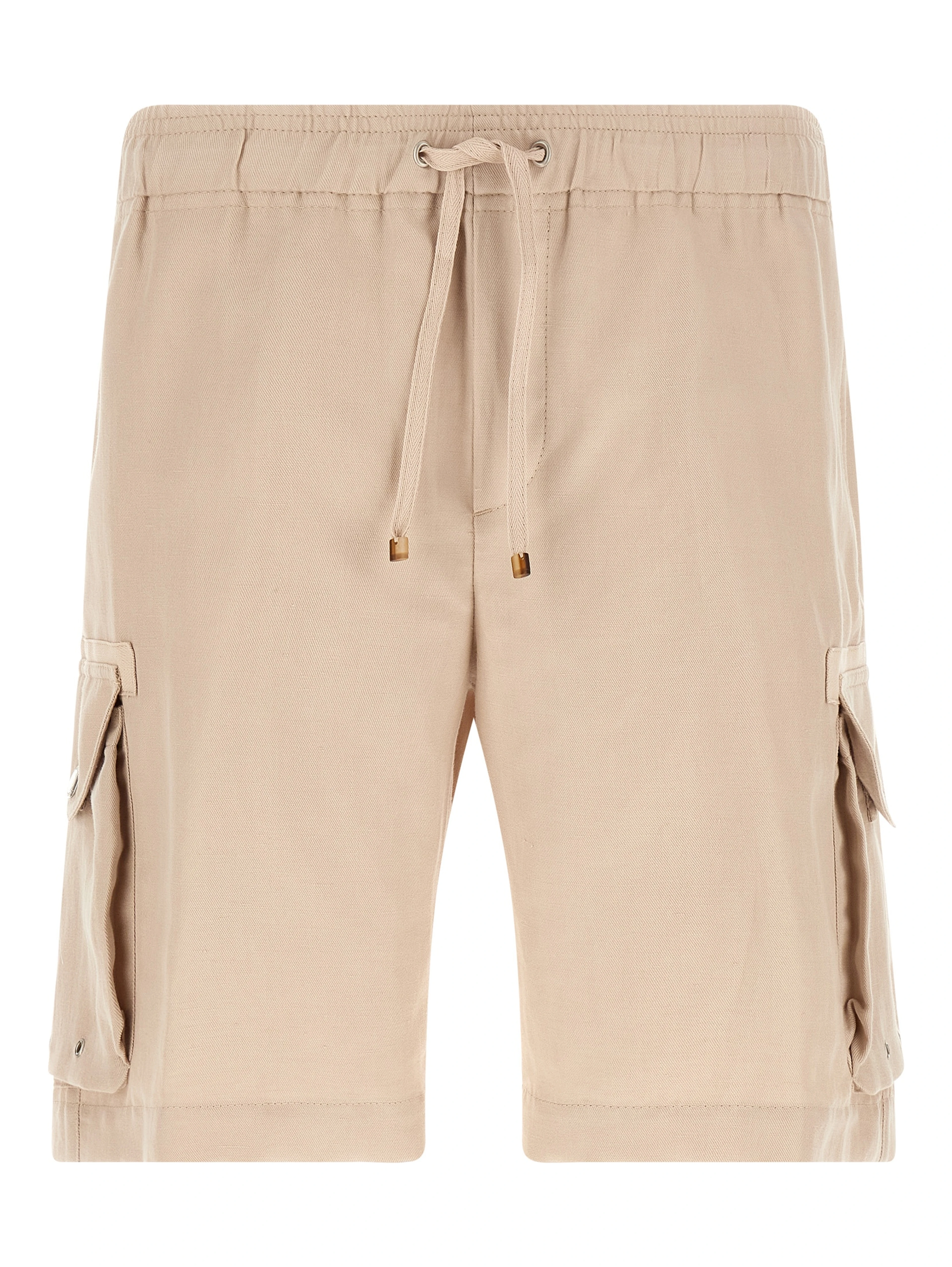 Beige Linen Bermuda Shorts
