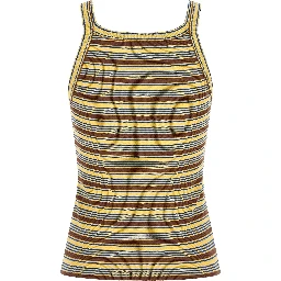 Multicolor Cotton Sleeveles T-Shirt