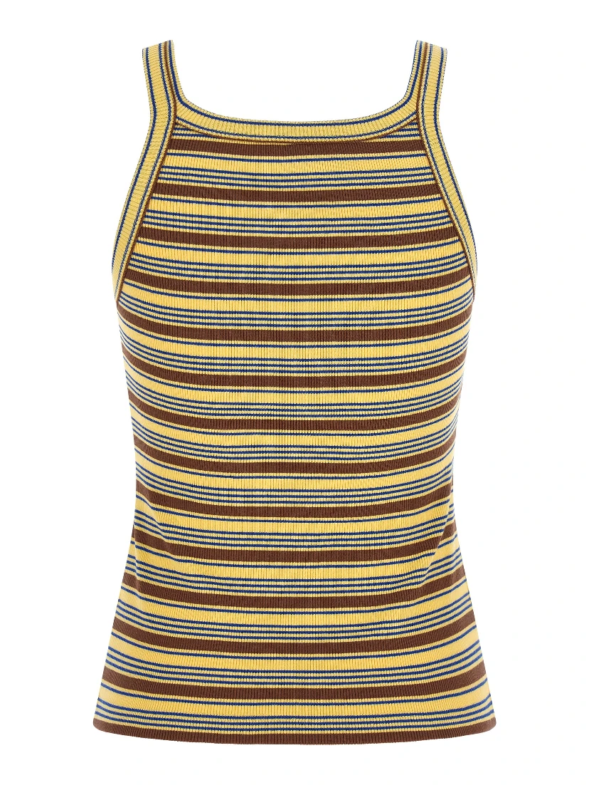 Multicolor Cotton Sleeveles T-Shirt