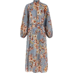 Blue Linen Long Dress