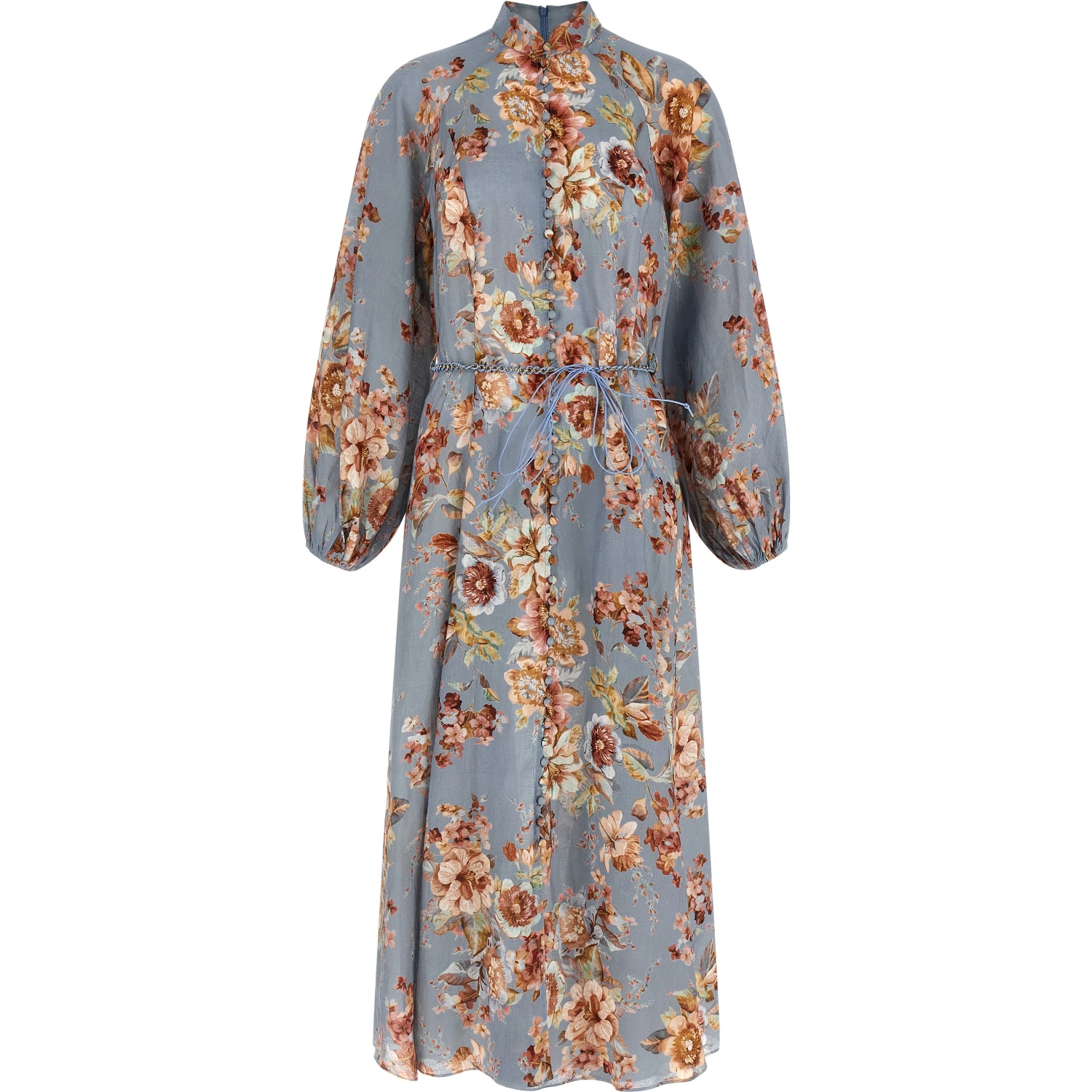 Blue Linen Long Dress