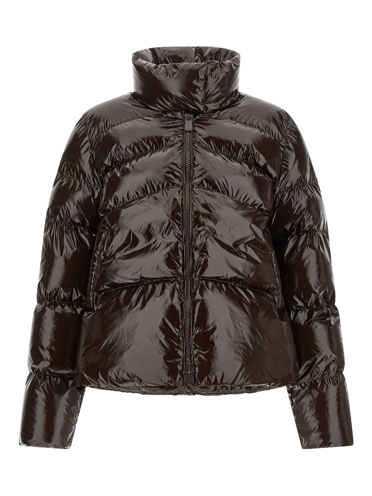 Brown Polyamide Full-Length Jacket