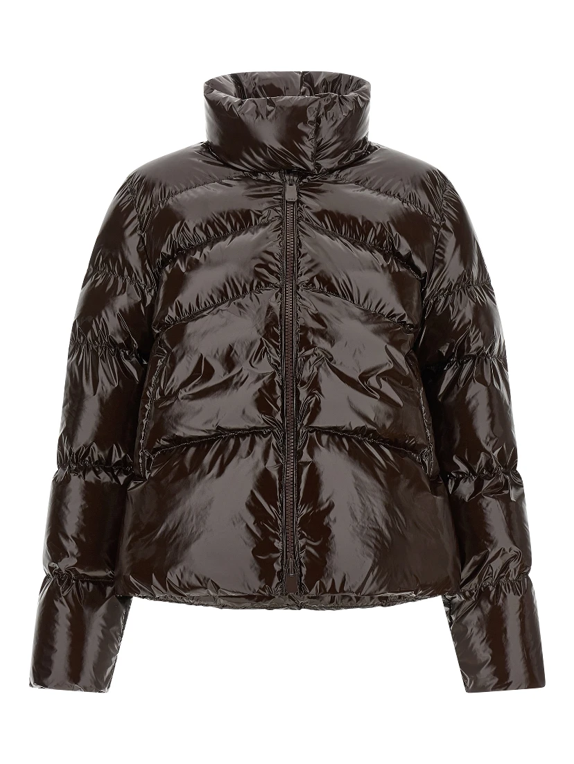 Brown Polyamide Full-Length Jacket