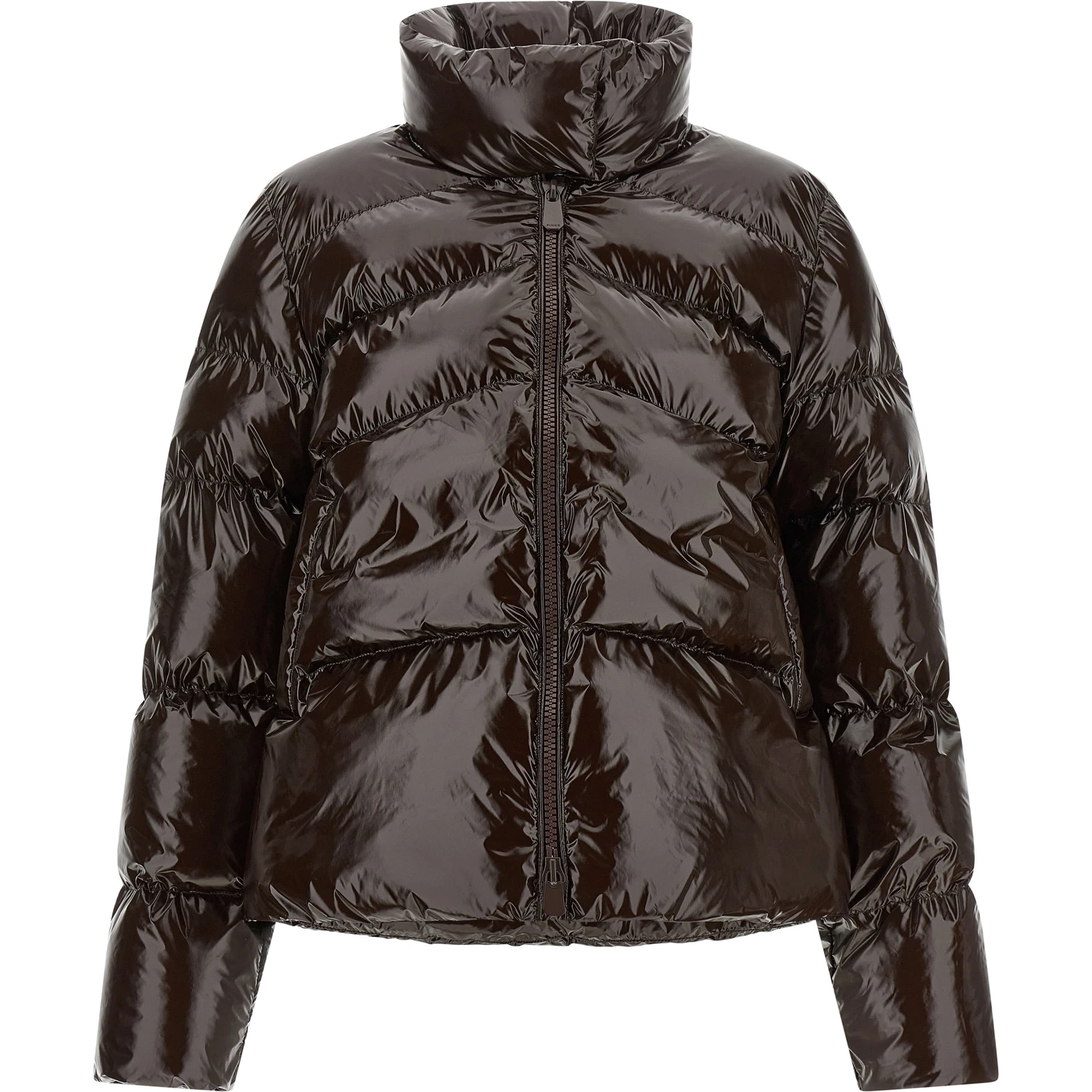 Brown Polyamide Full-Length Jacket