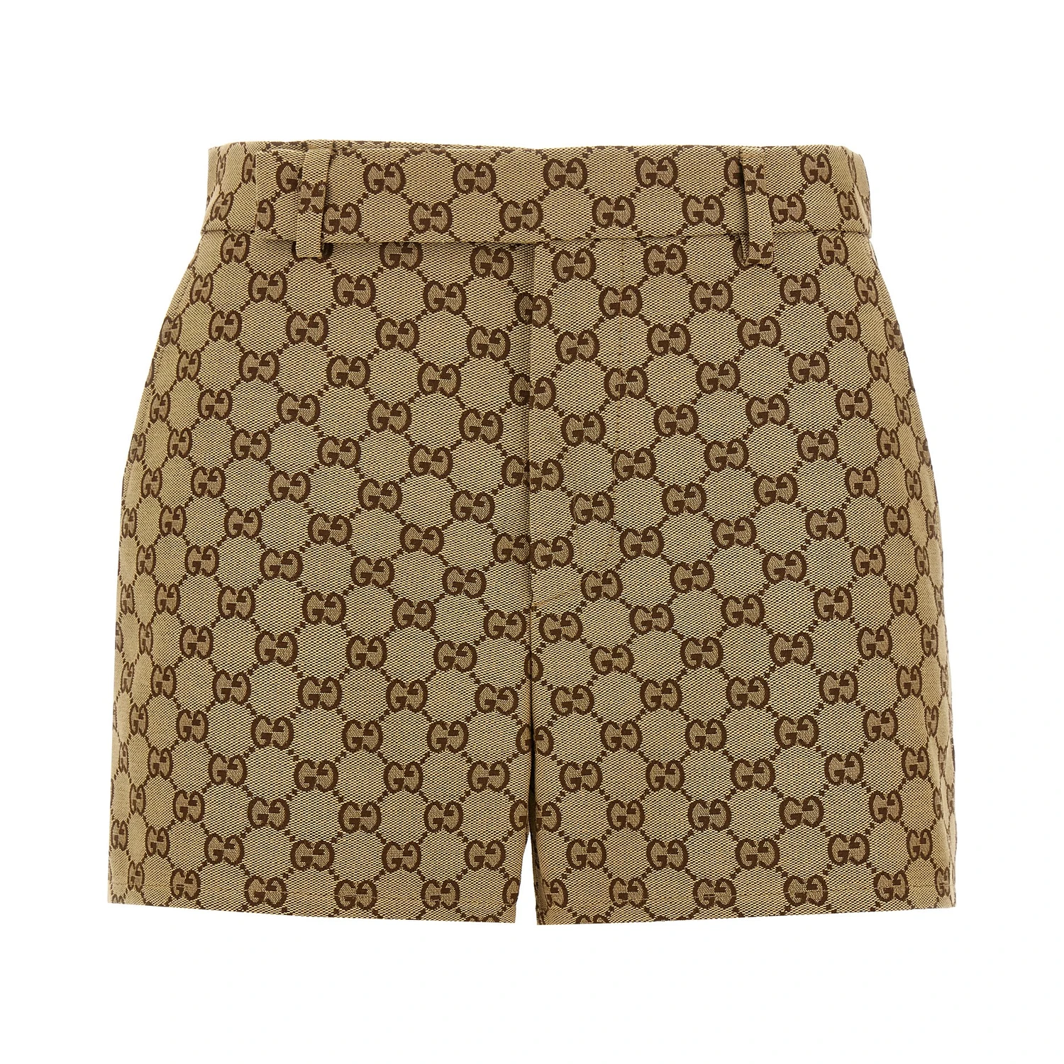Beige Cotton Bermuda Shorts