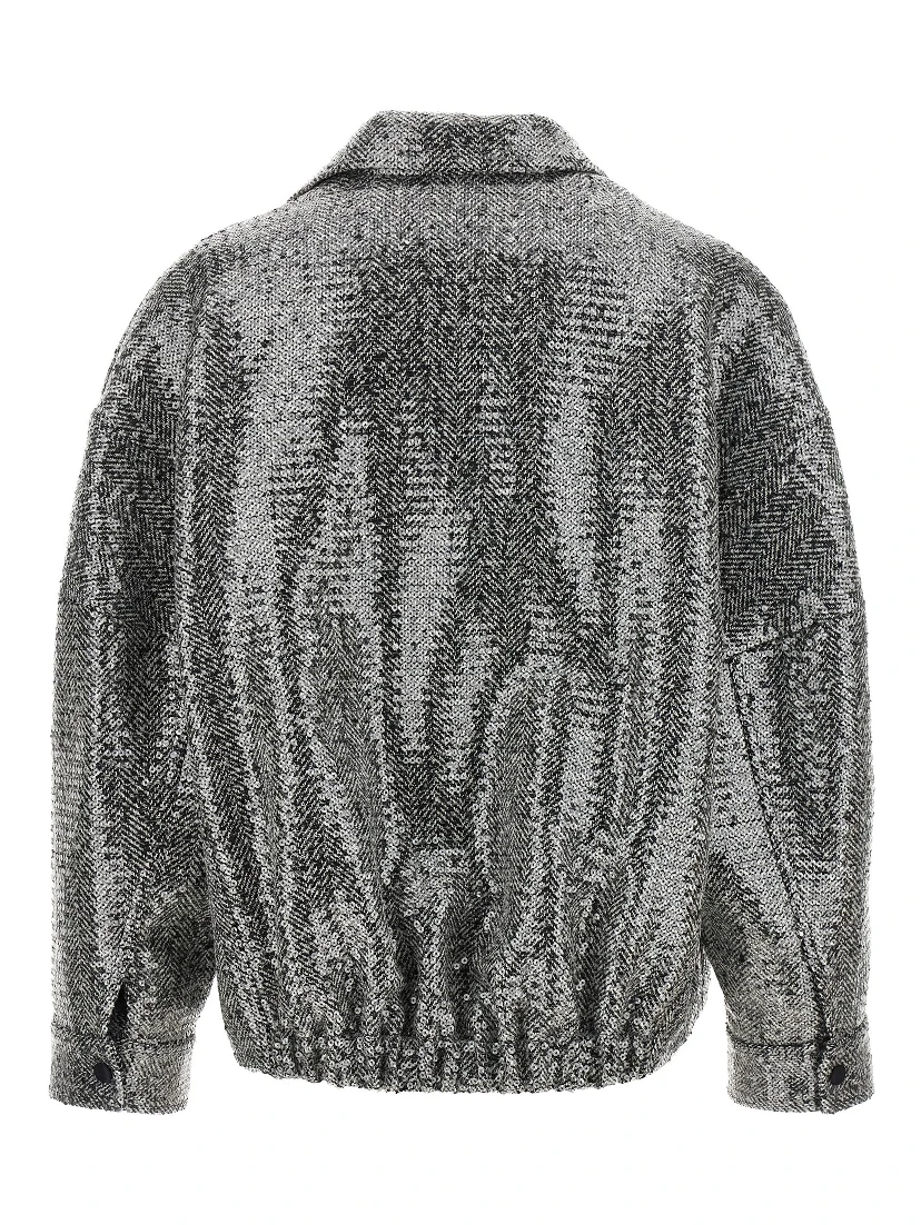 Silver Polyester Bomber