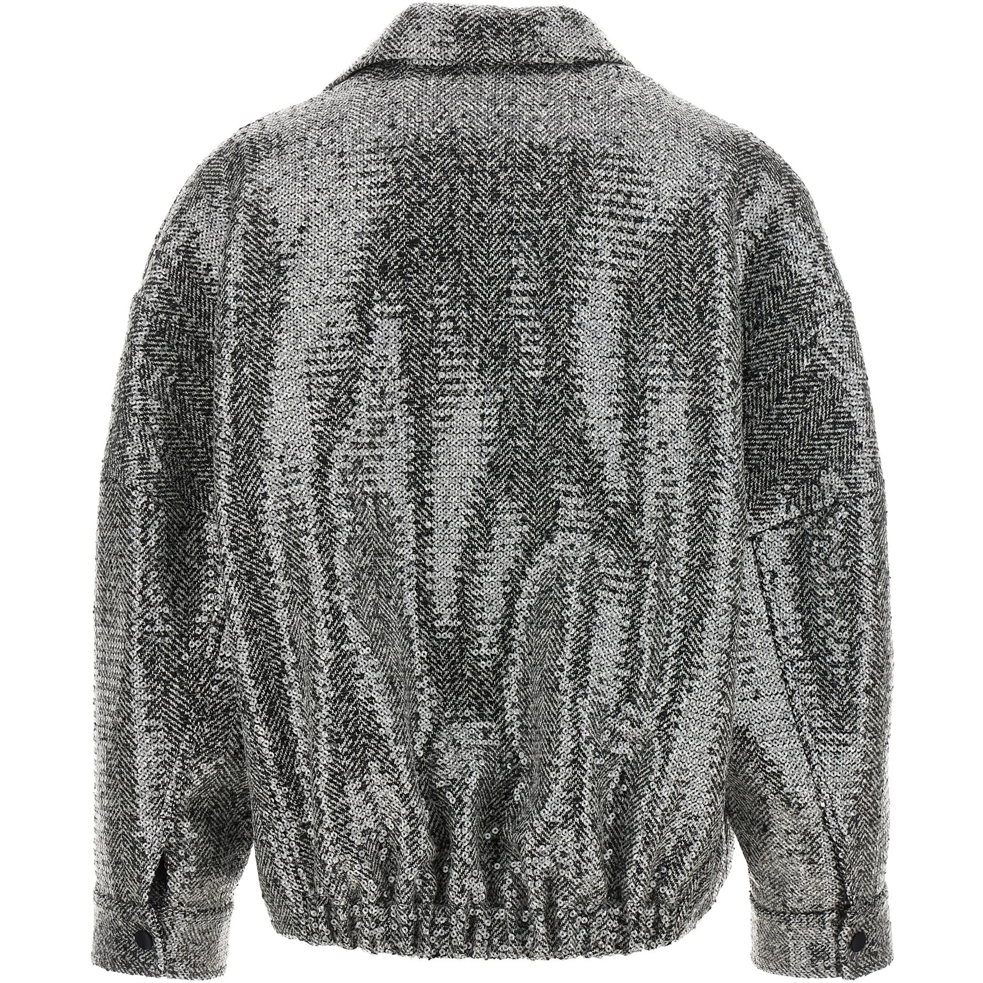 Silver Polyester Bomber