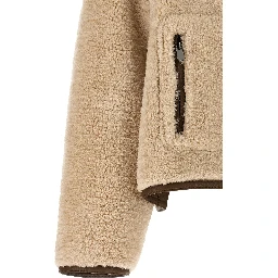 Beige Polyester Full-Length Jacket