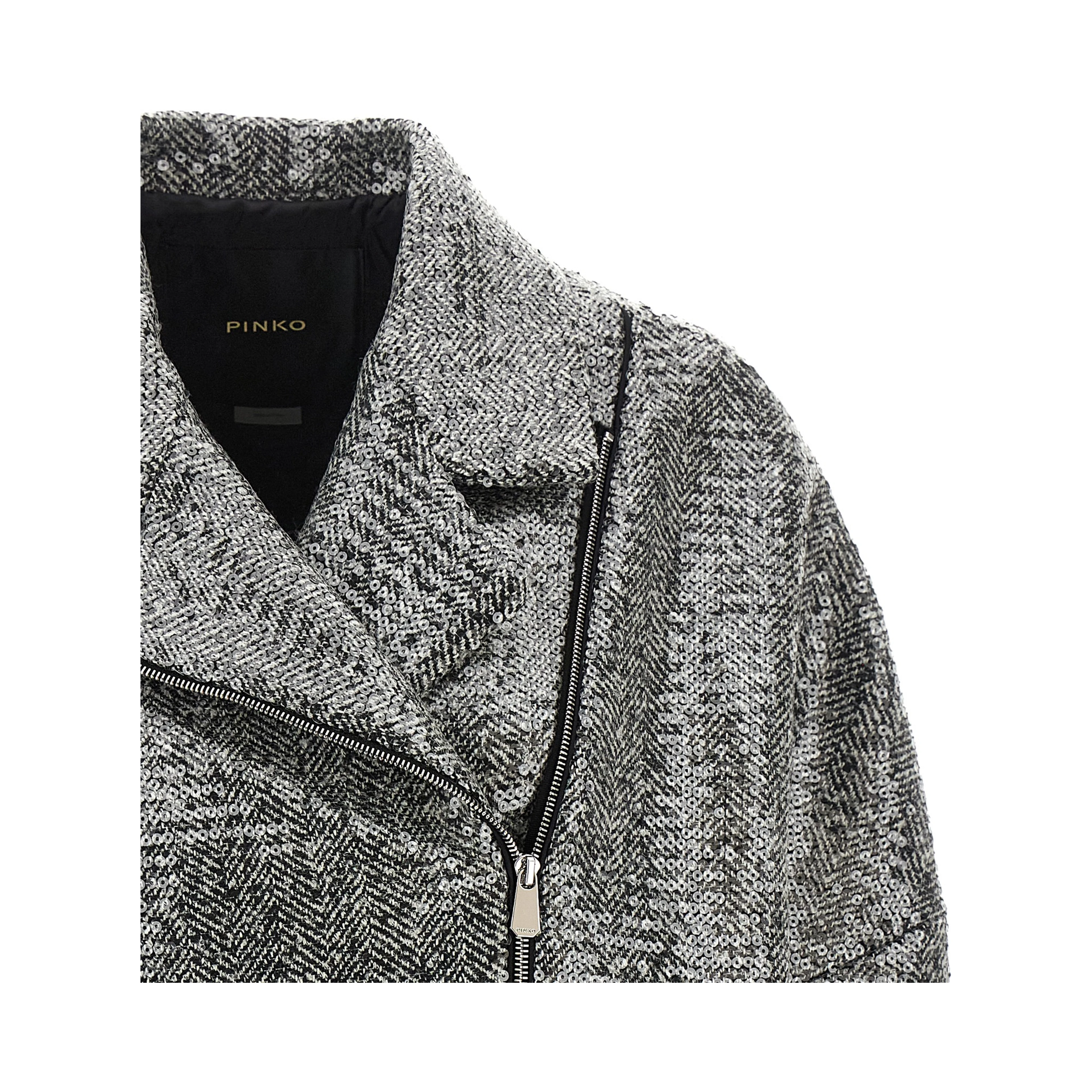 Silver Polyester Bomber