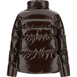 Brown Polyamide Full-Length Jacket