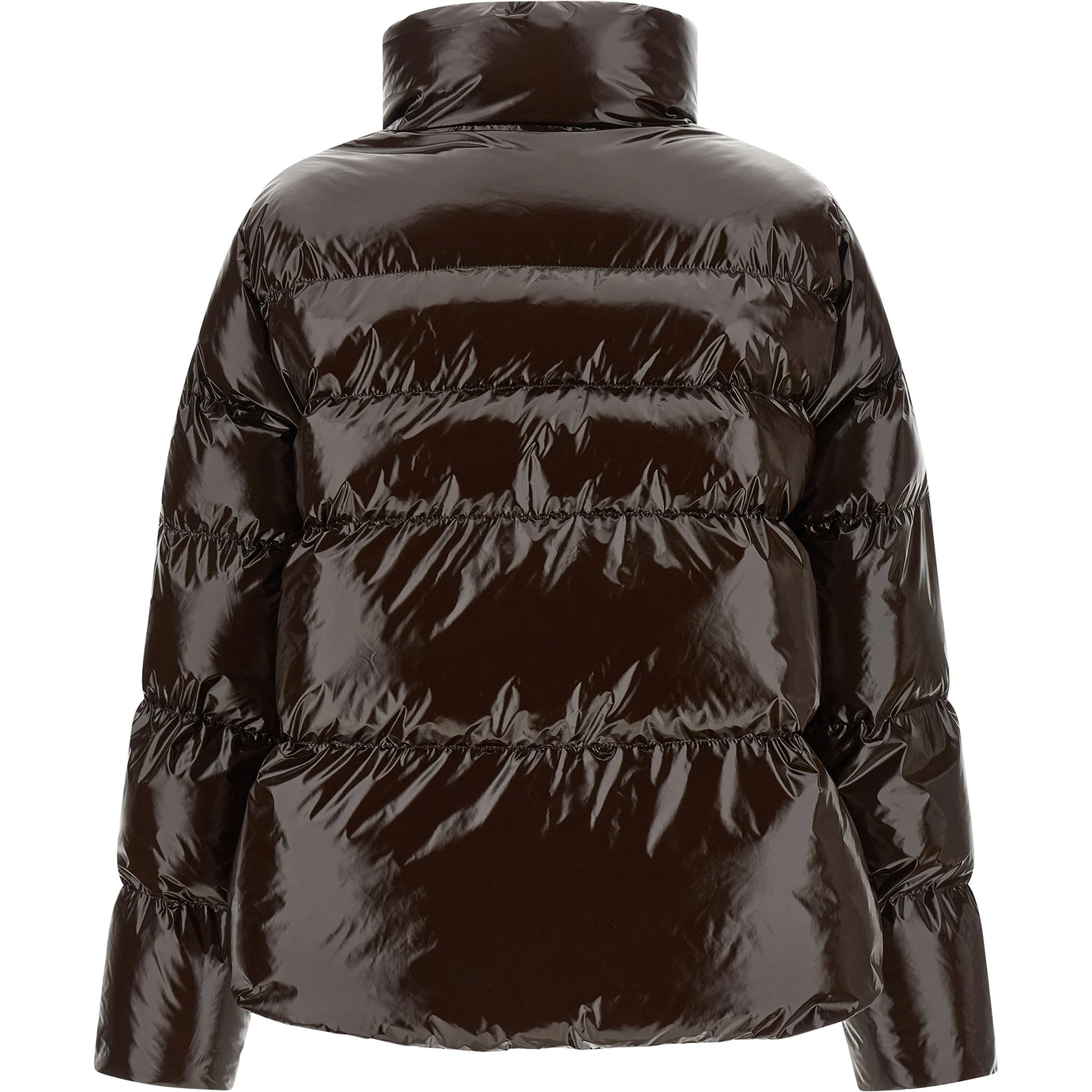 Brown Polyamide Full-Length Jacket