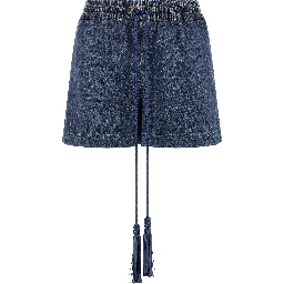 Blue Cotton Bermuda Shorts
