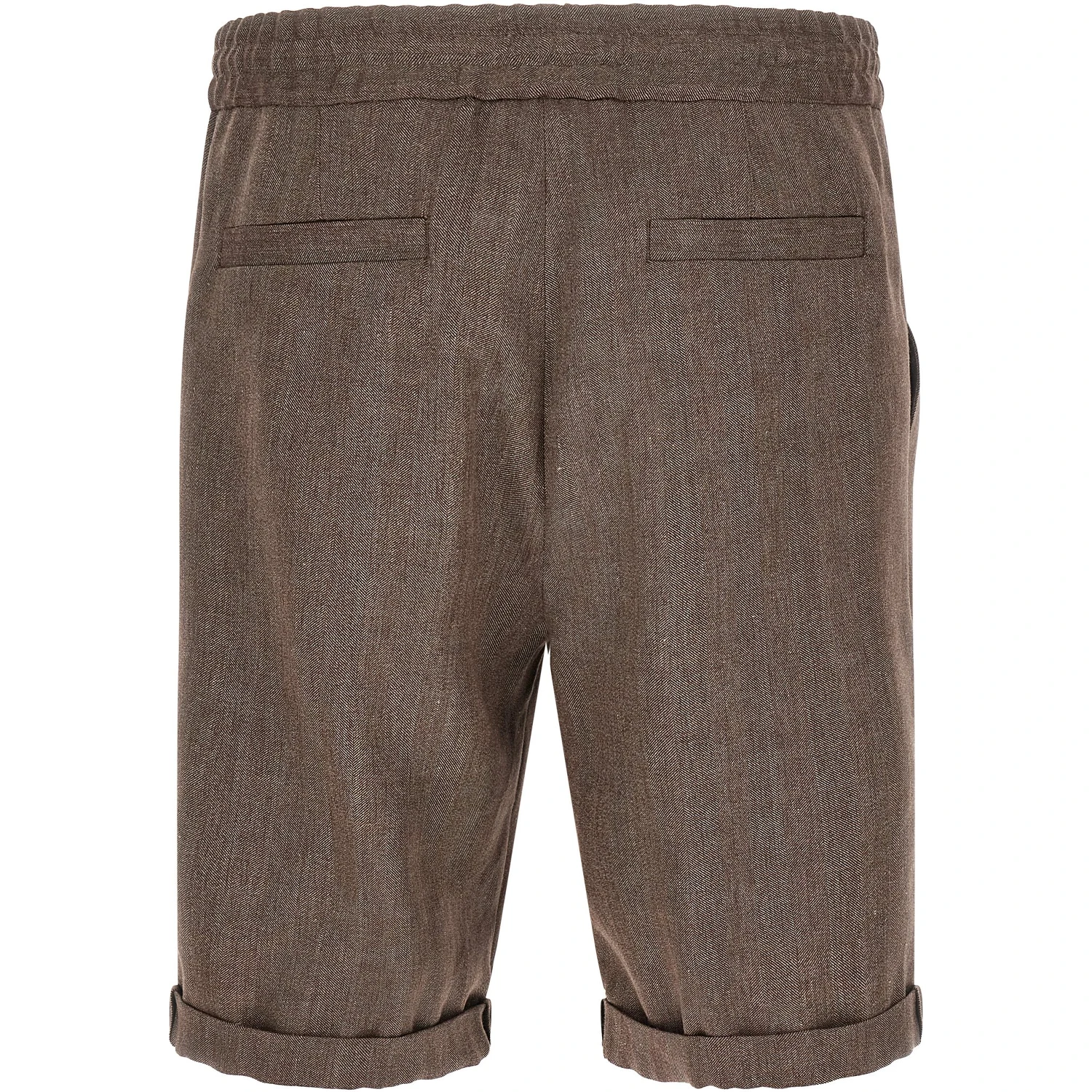 Brown Linen Bermuda Shorts