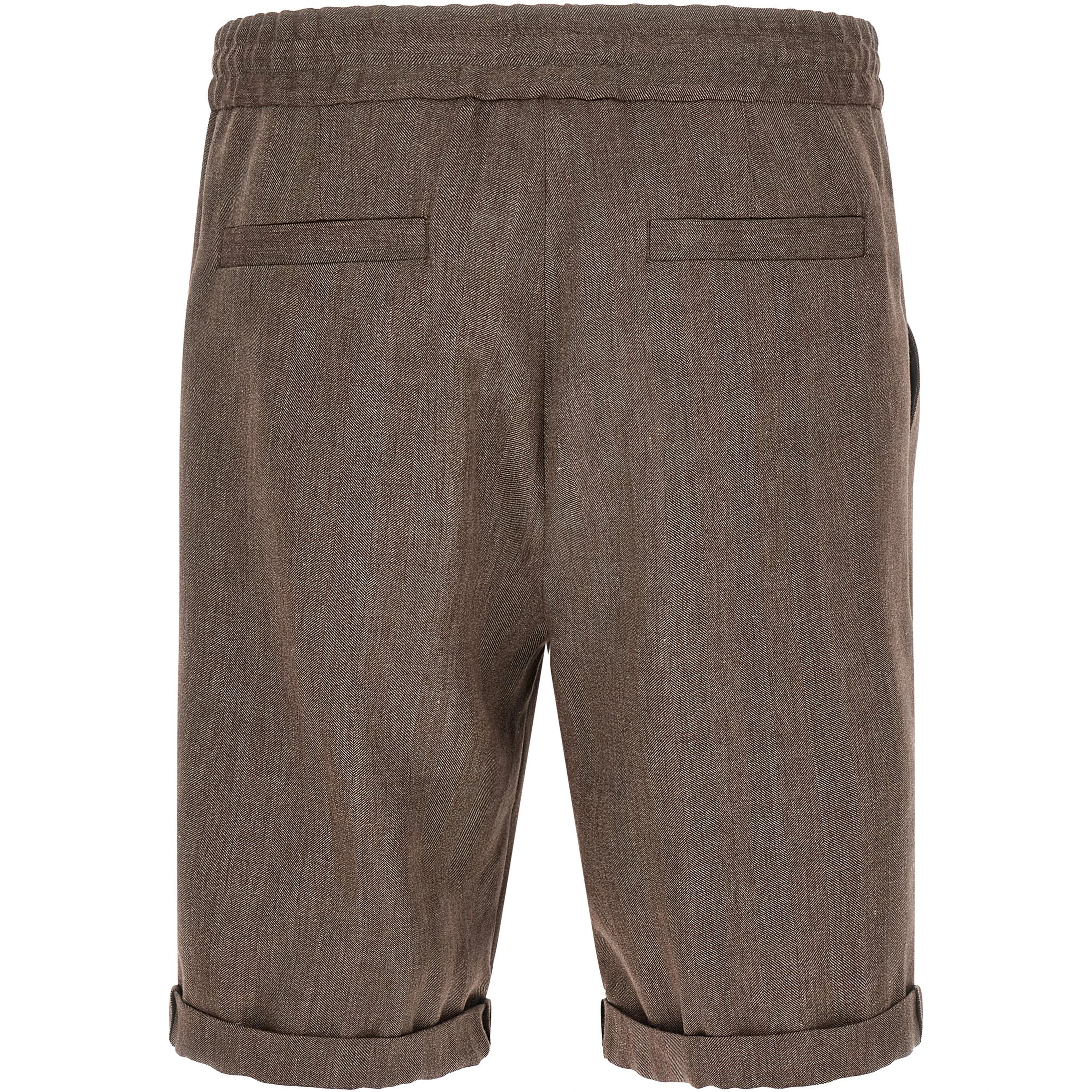 Brown Linen Bermuda Shorts