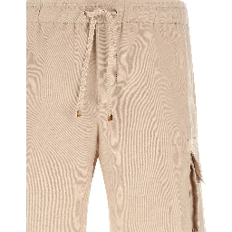 Beige Linen Bermuda Shorts