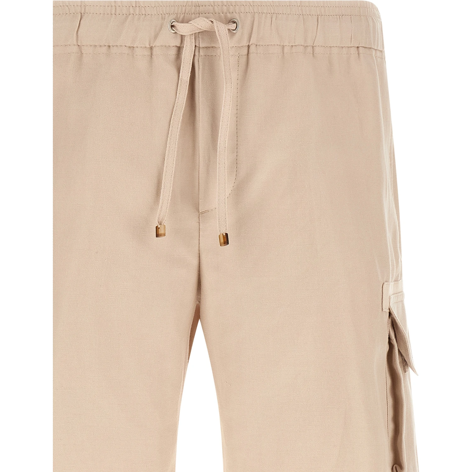 Beige Linen Bermuda Shorts
