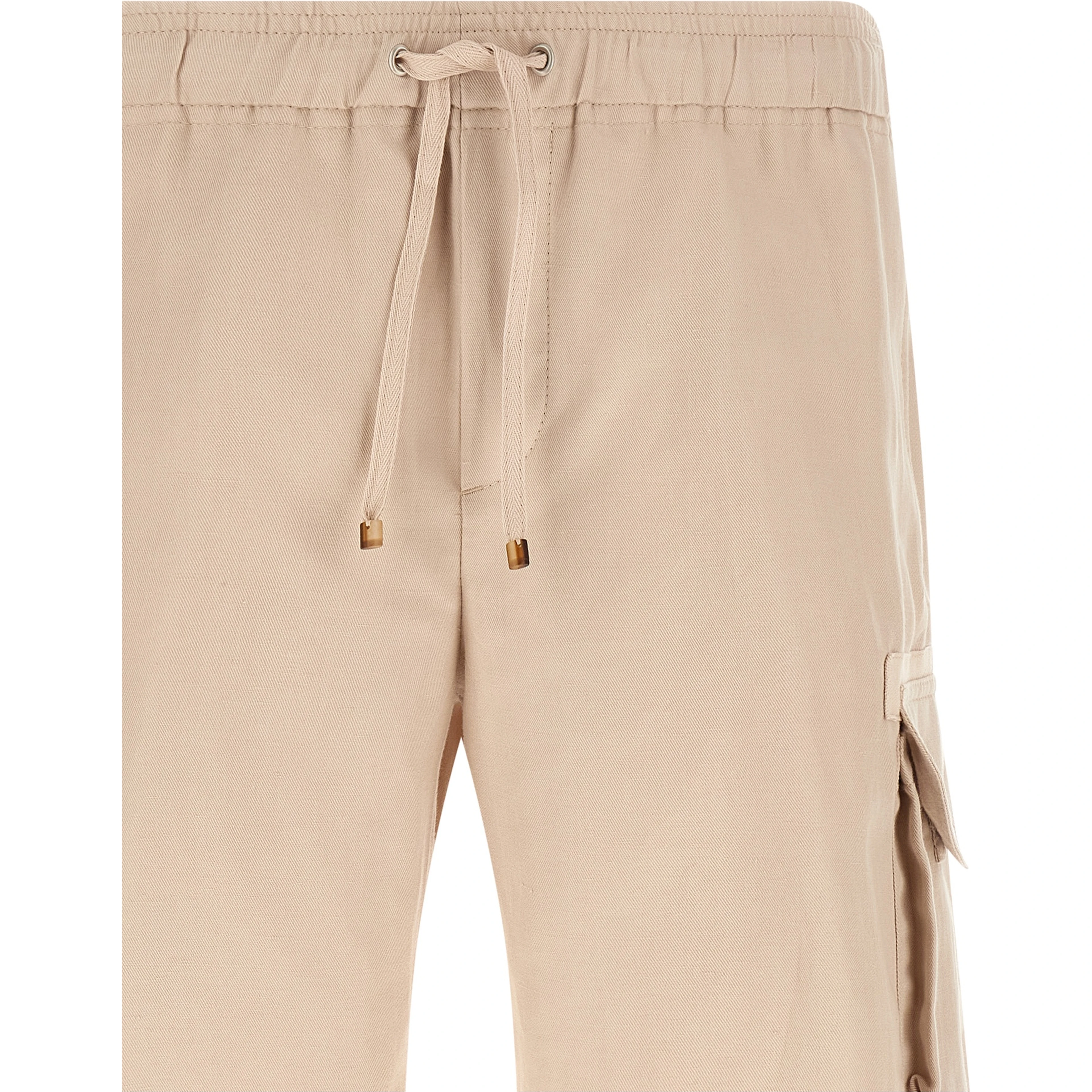 Beige Linen Bermuda Shorts