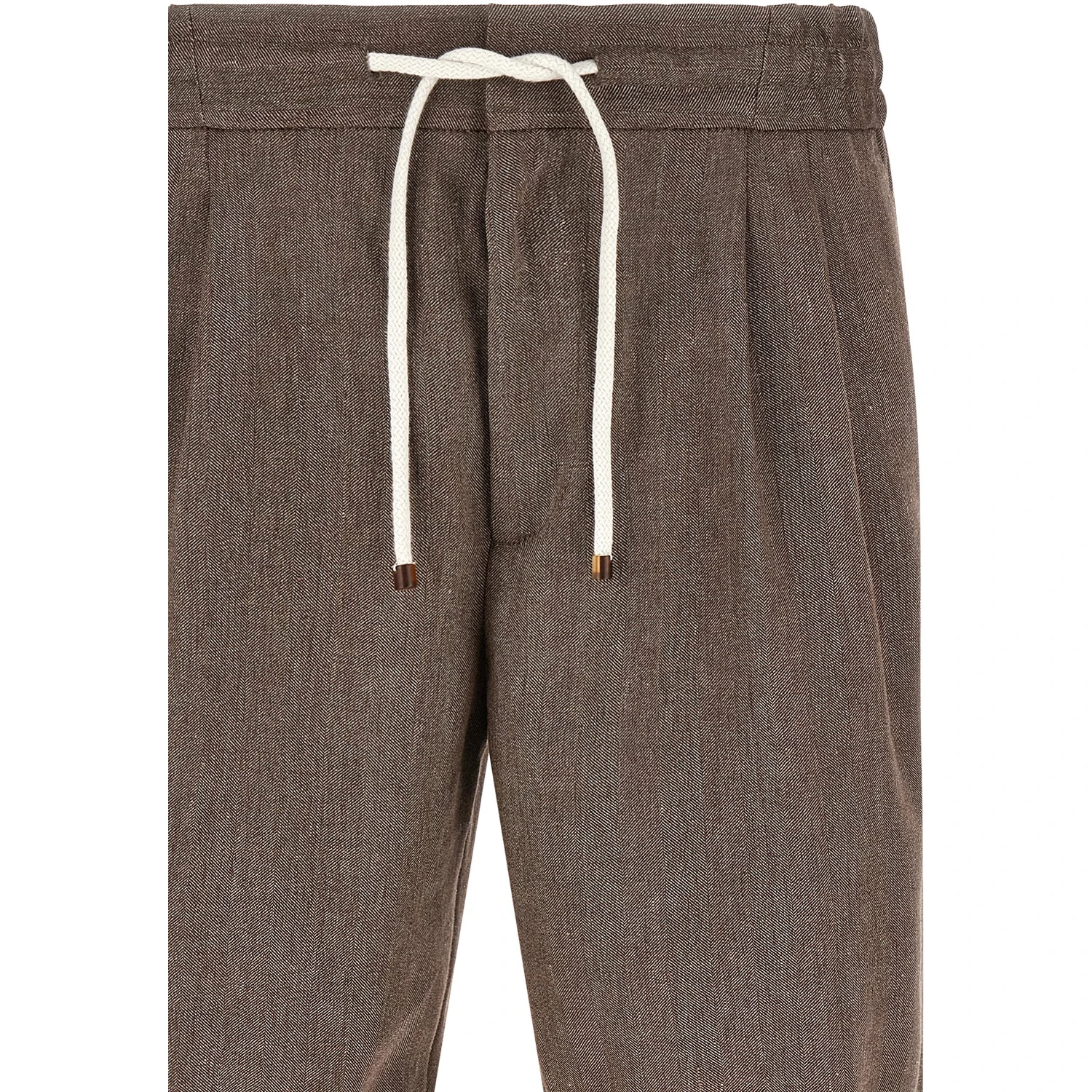 Brown Linen Bermuda Shorts