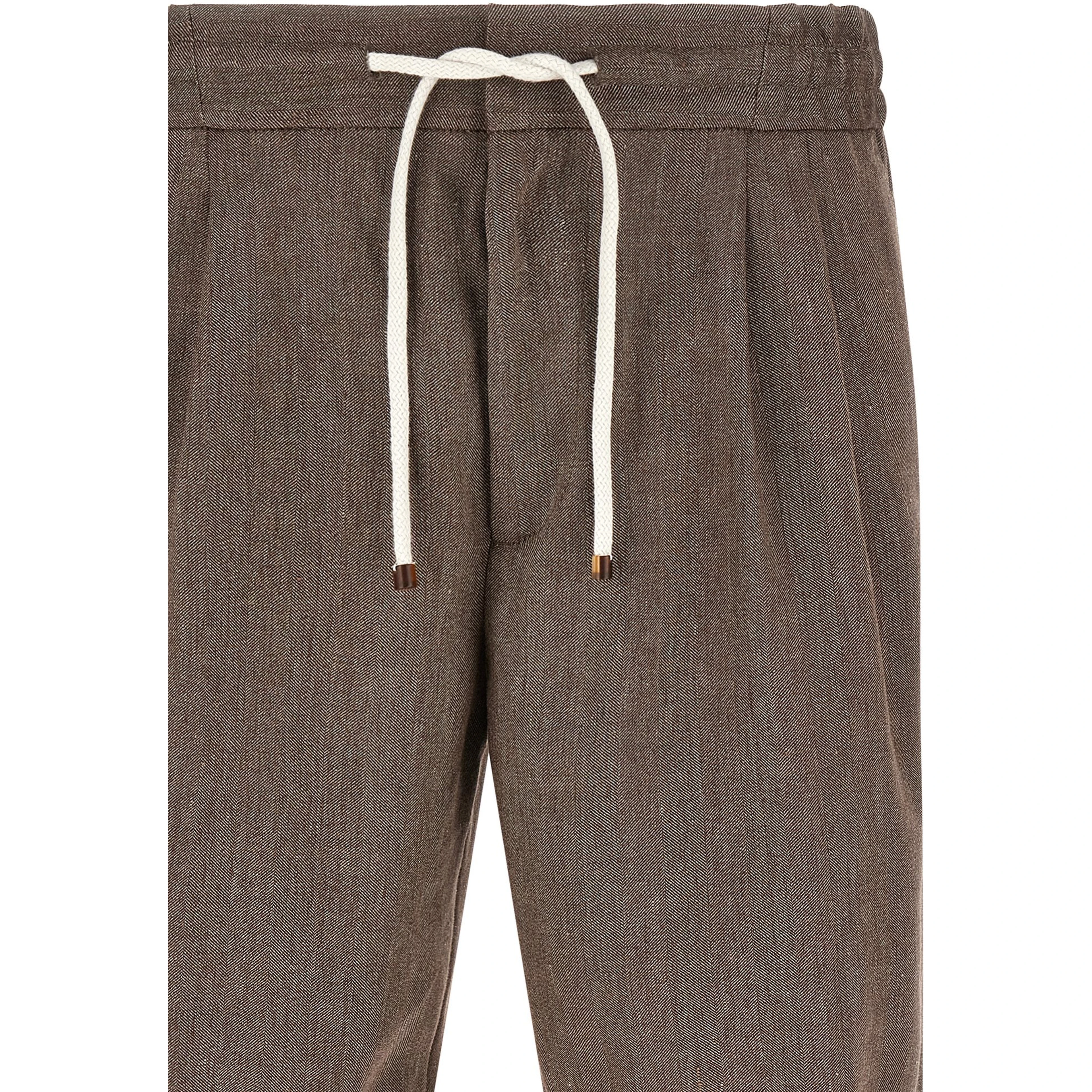 Brown Linen Bermuda Shorts