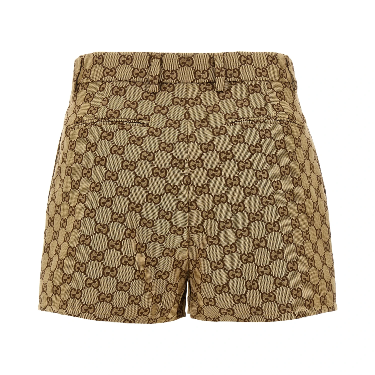 Beige Cotton Bermuda Shorts