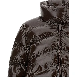 Brown Polyamide Full-Length Jacket