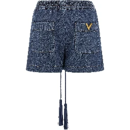 Blue Cotton Bermuda Shorts