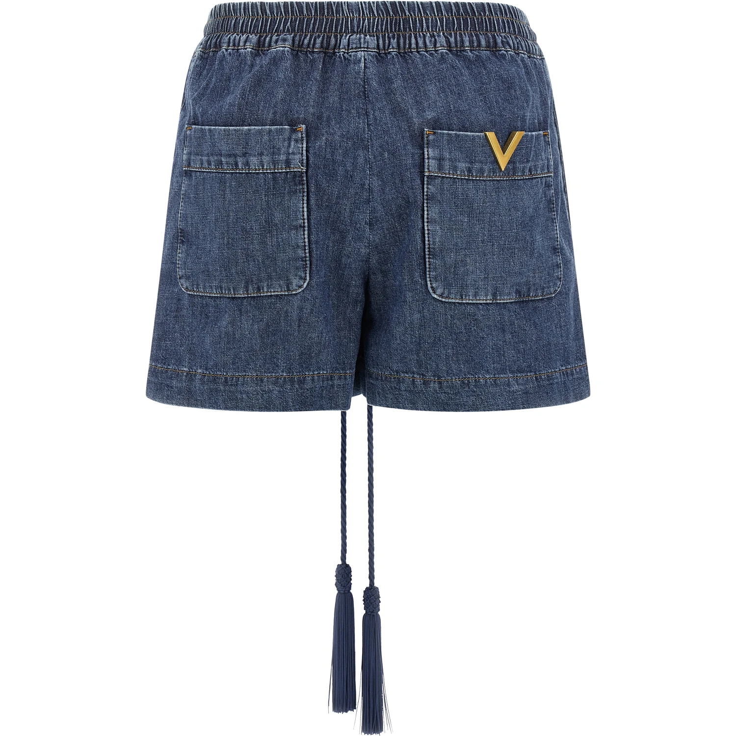 Blue Cotton Bermuda Shorts