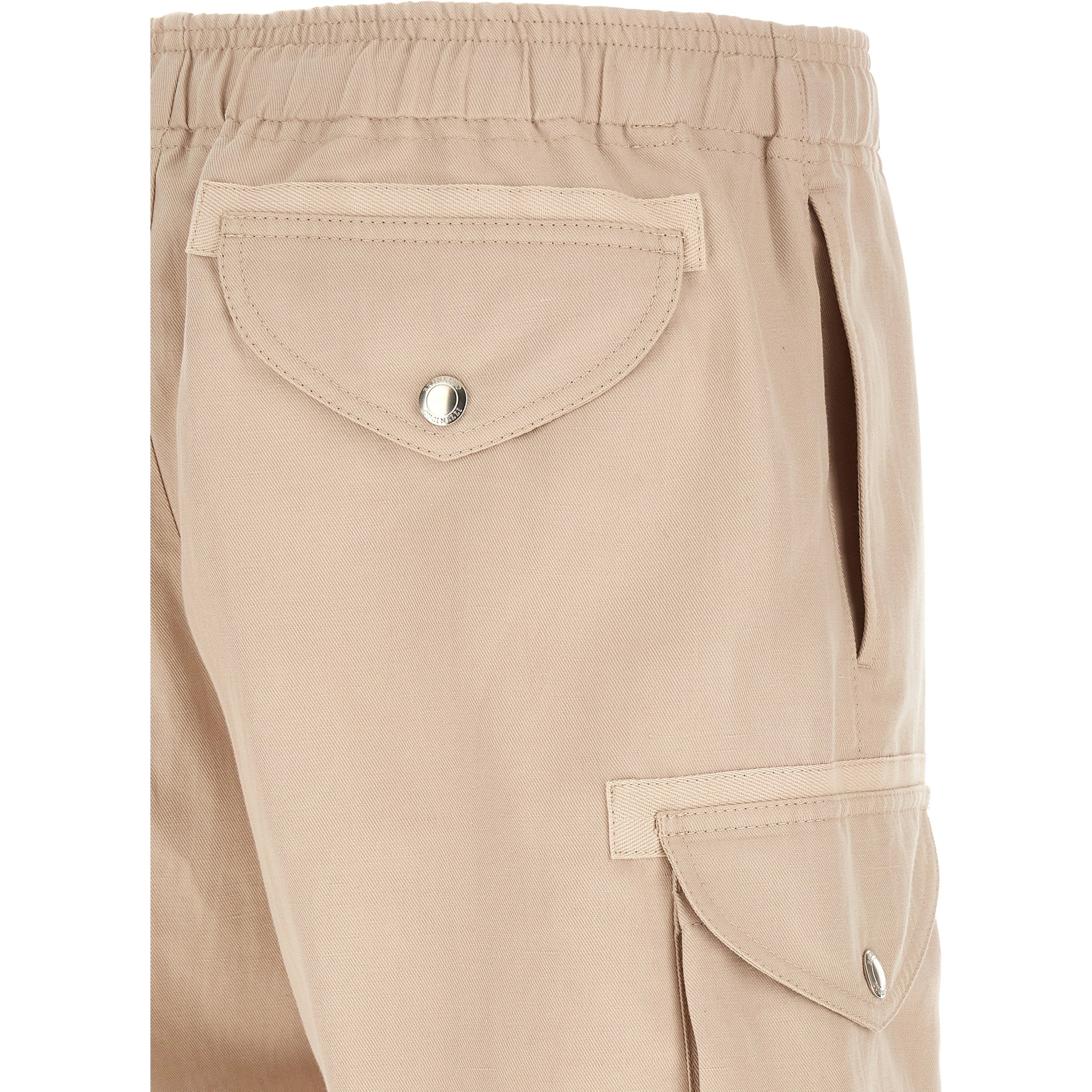 Beige Linen Bermuda Shorts