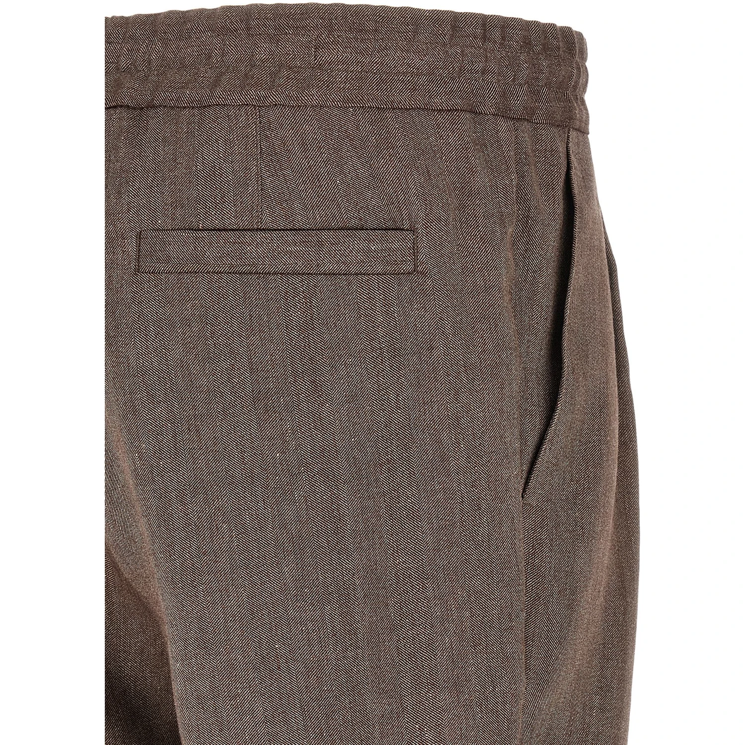 Brown Linen Bermuda Shorts