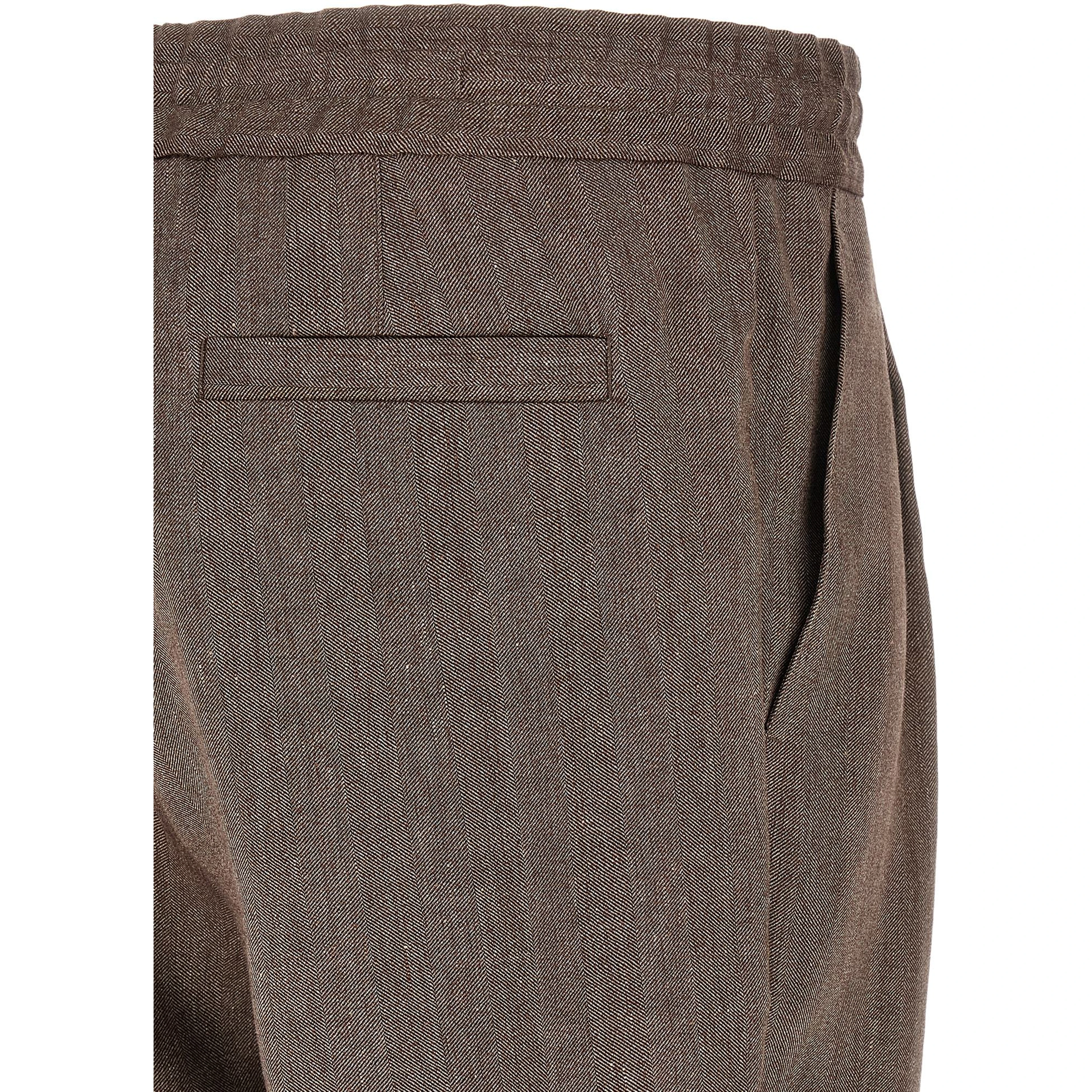 Brown Linen Bermuda Shorts