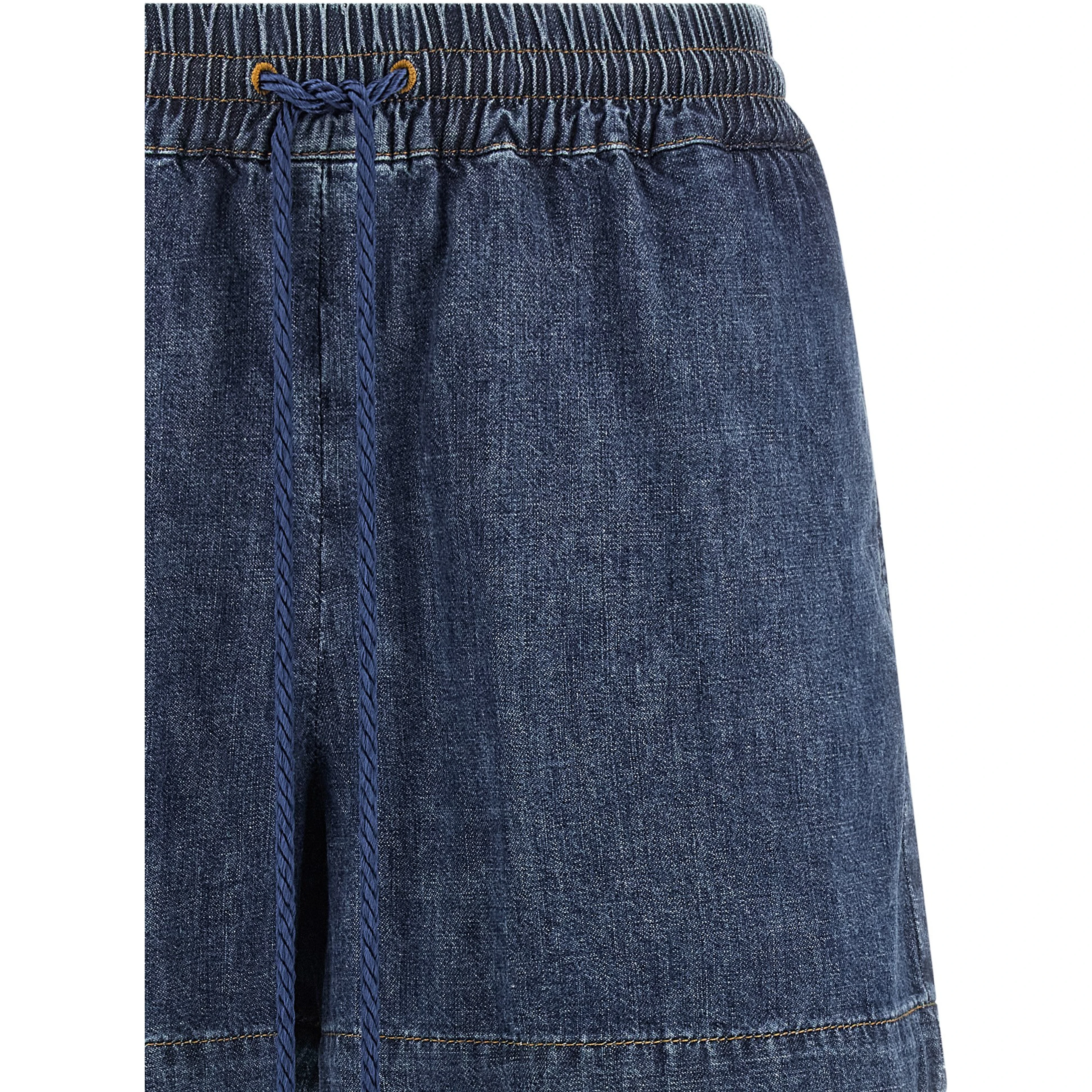 Blue Cotton Bermuda Shorts
