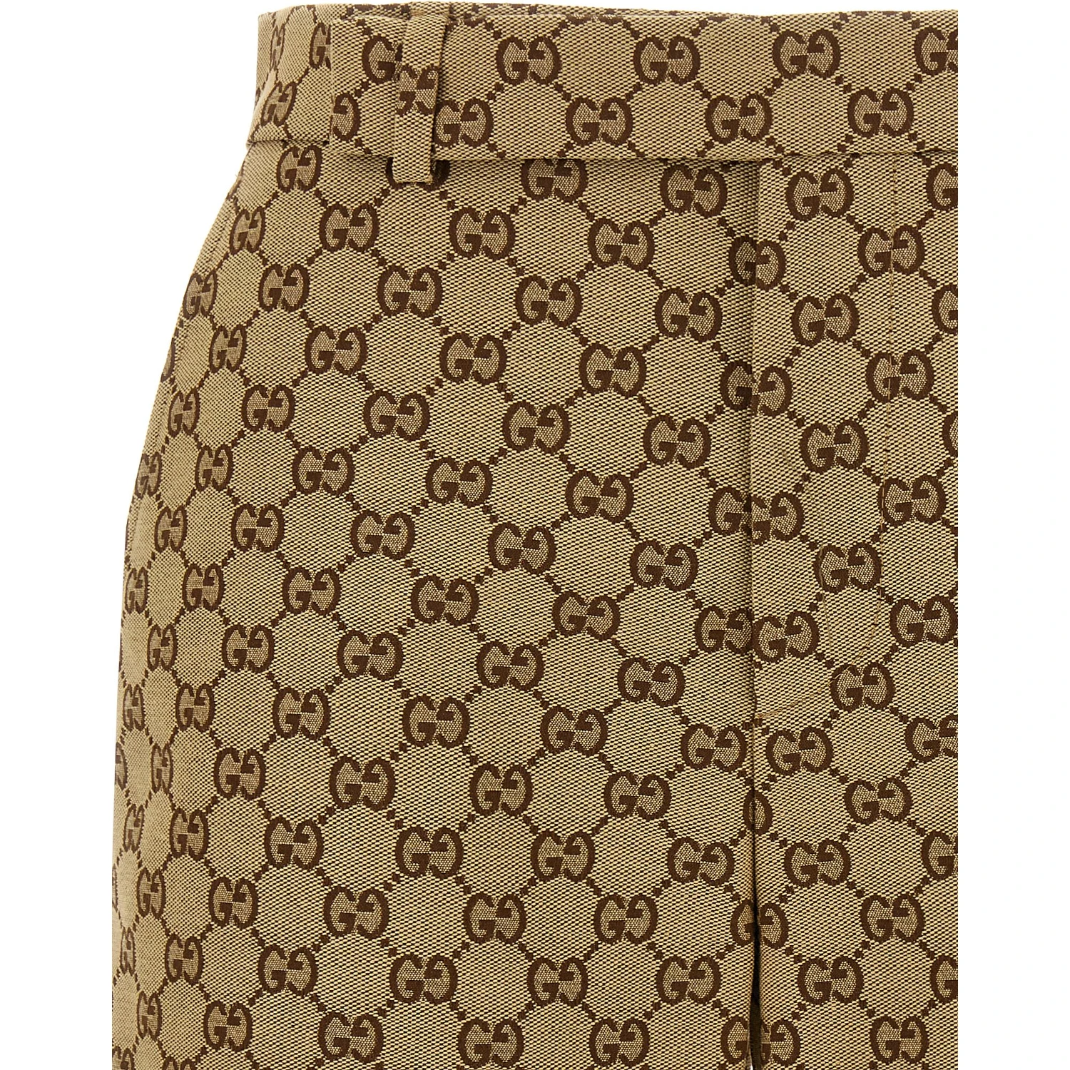 Beige Cotton Bermuda Shorts