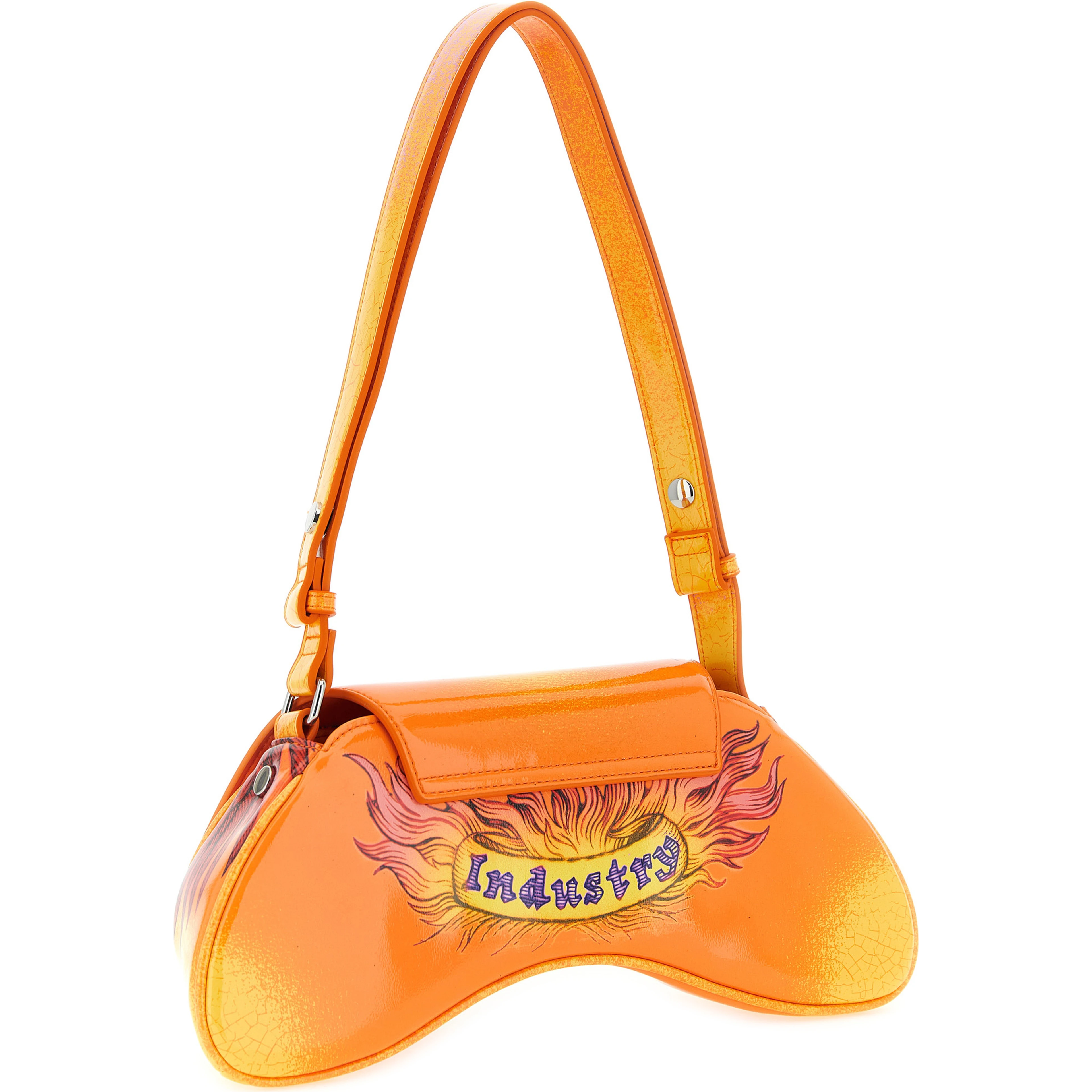 Orange Polyethylene Crossbody Bag
