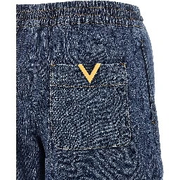Blue Cotton Bermuda Shorts