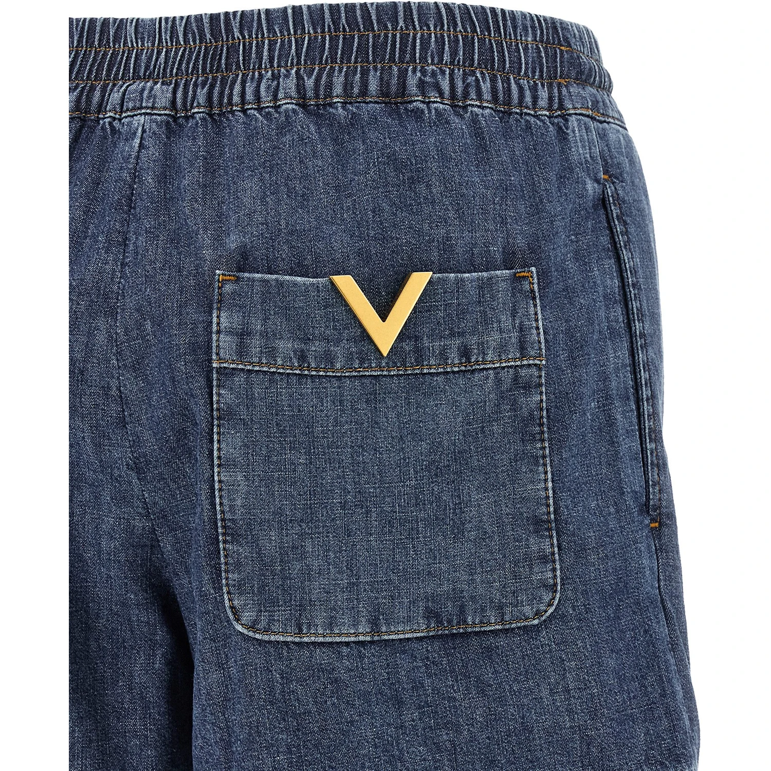 Blue Cotton Bermuda Shorts