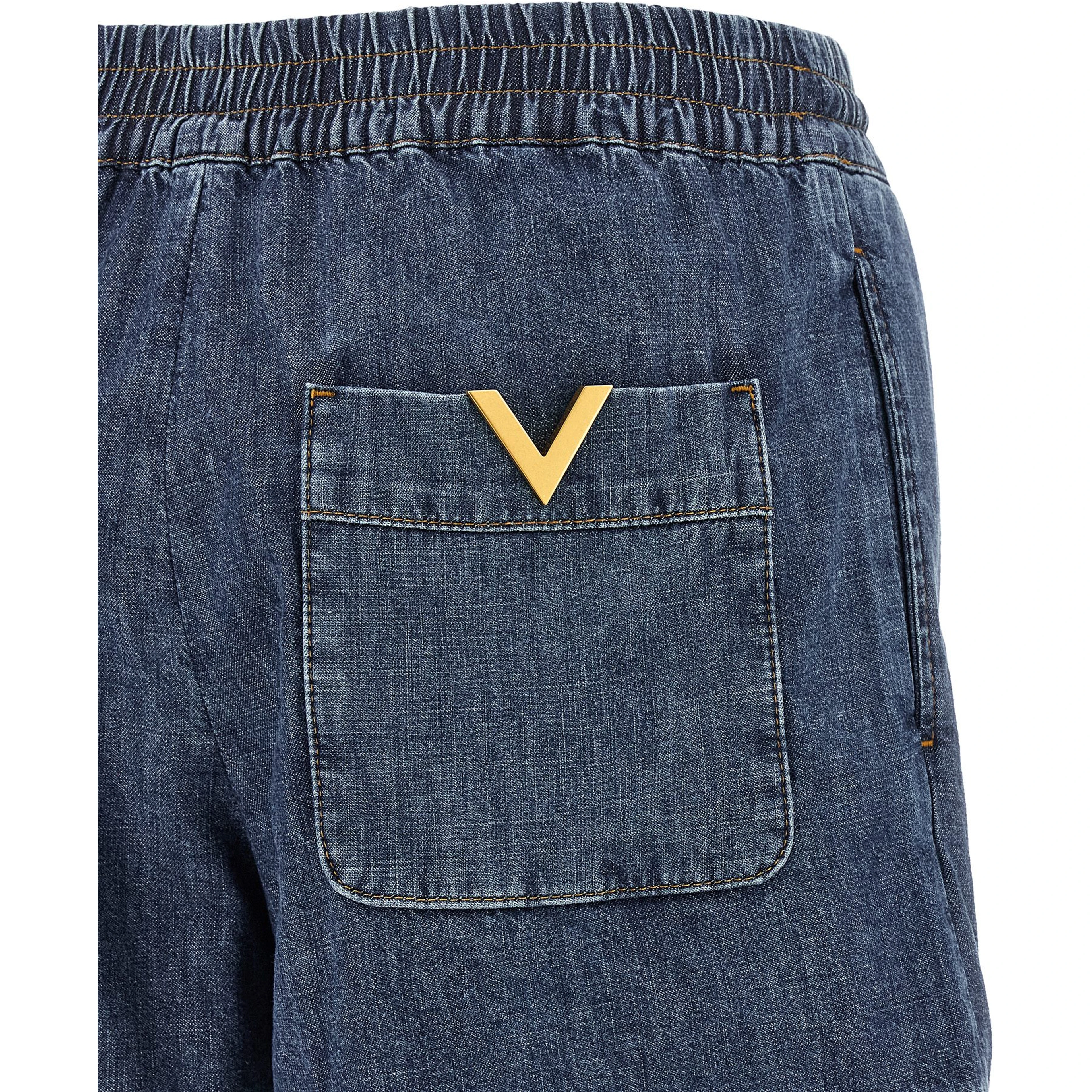 Blue Cotton Bermuda Shorts