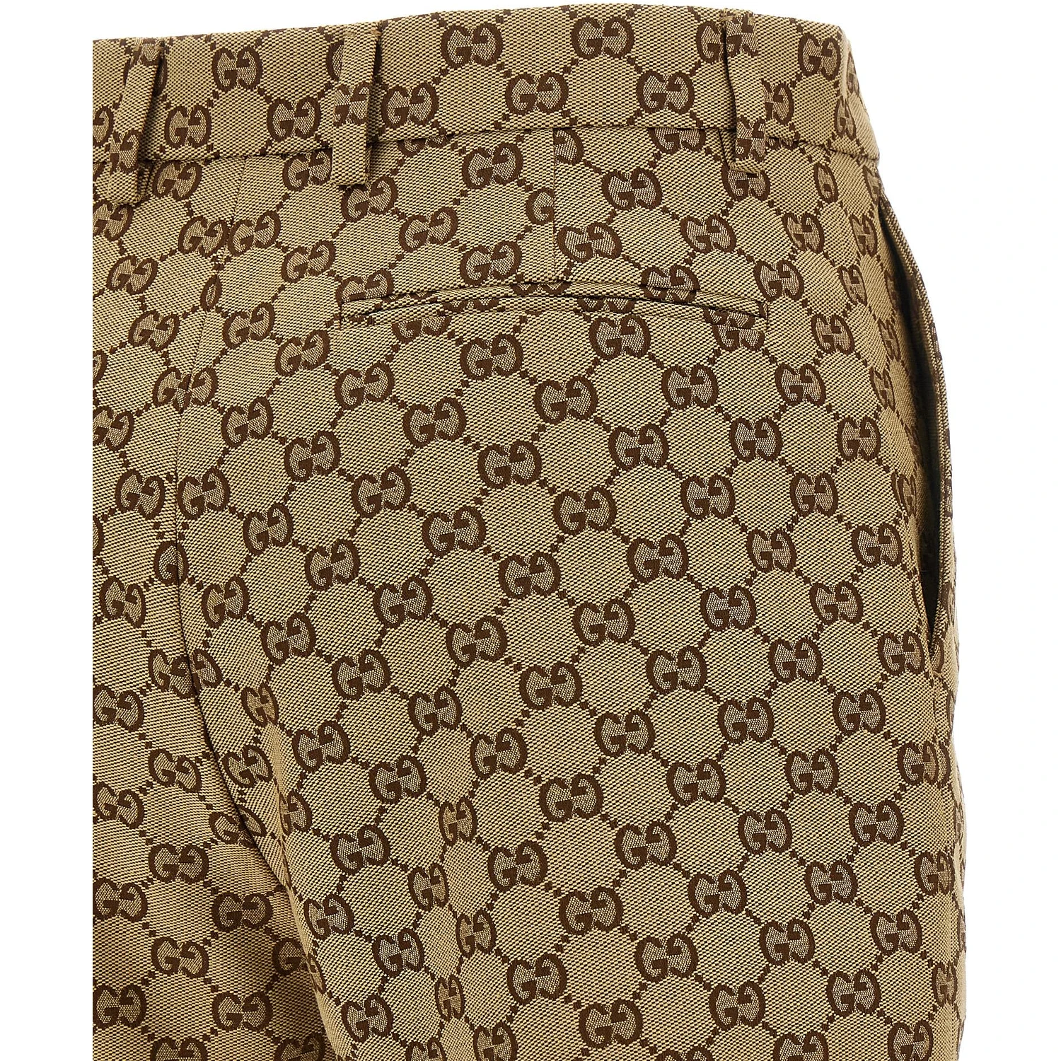 Beige Cotton Bermuda Shorts