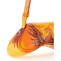 Orange Polyethylene Crossbody Bag