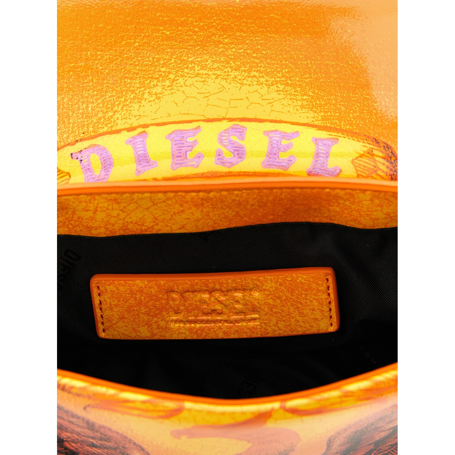 Orange Polyethylene Crossbody Bag