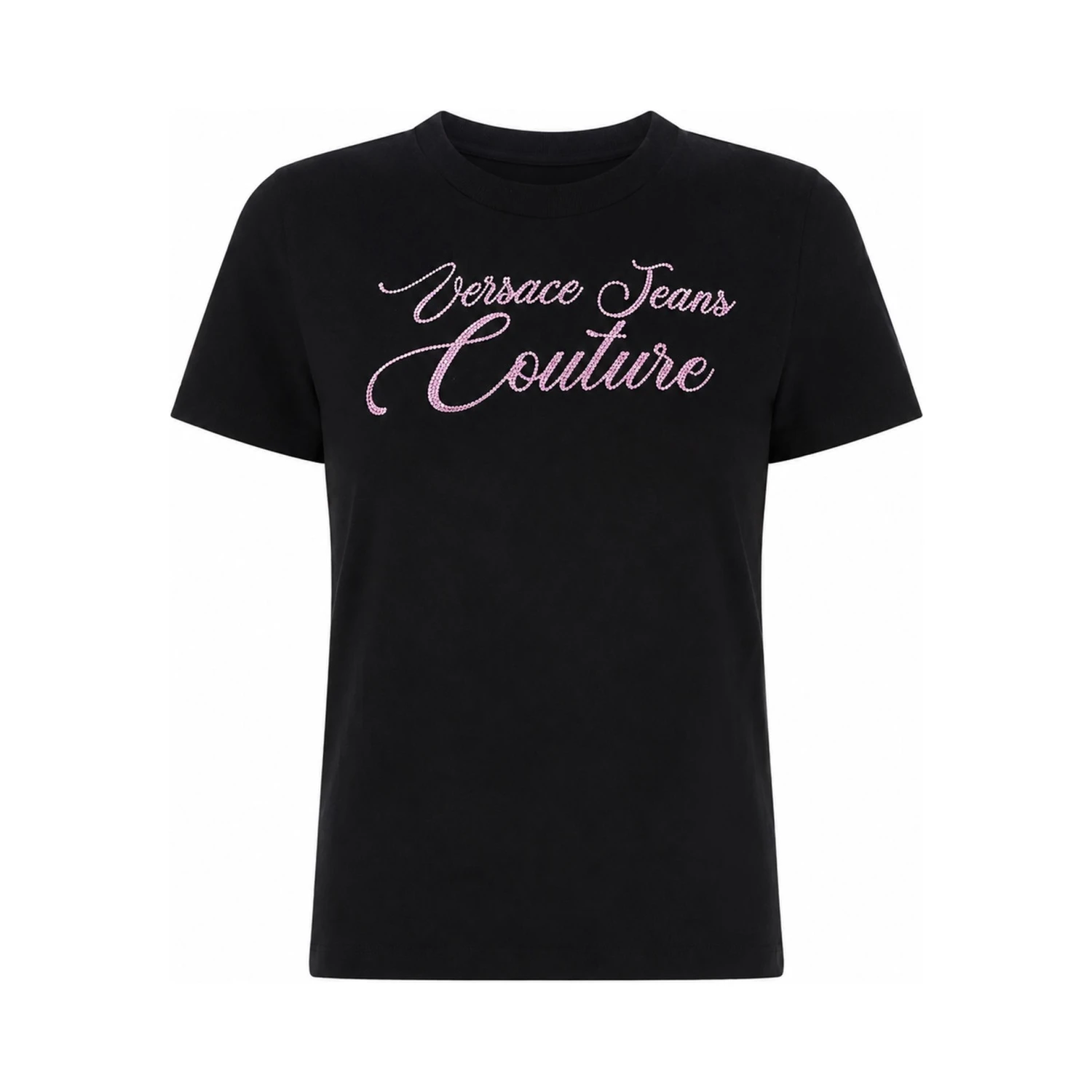T-SHIRT WITH LOGO AND RHINESTONES