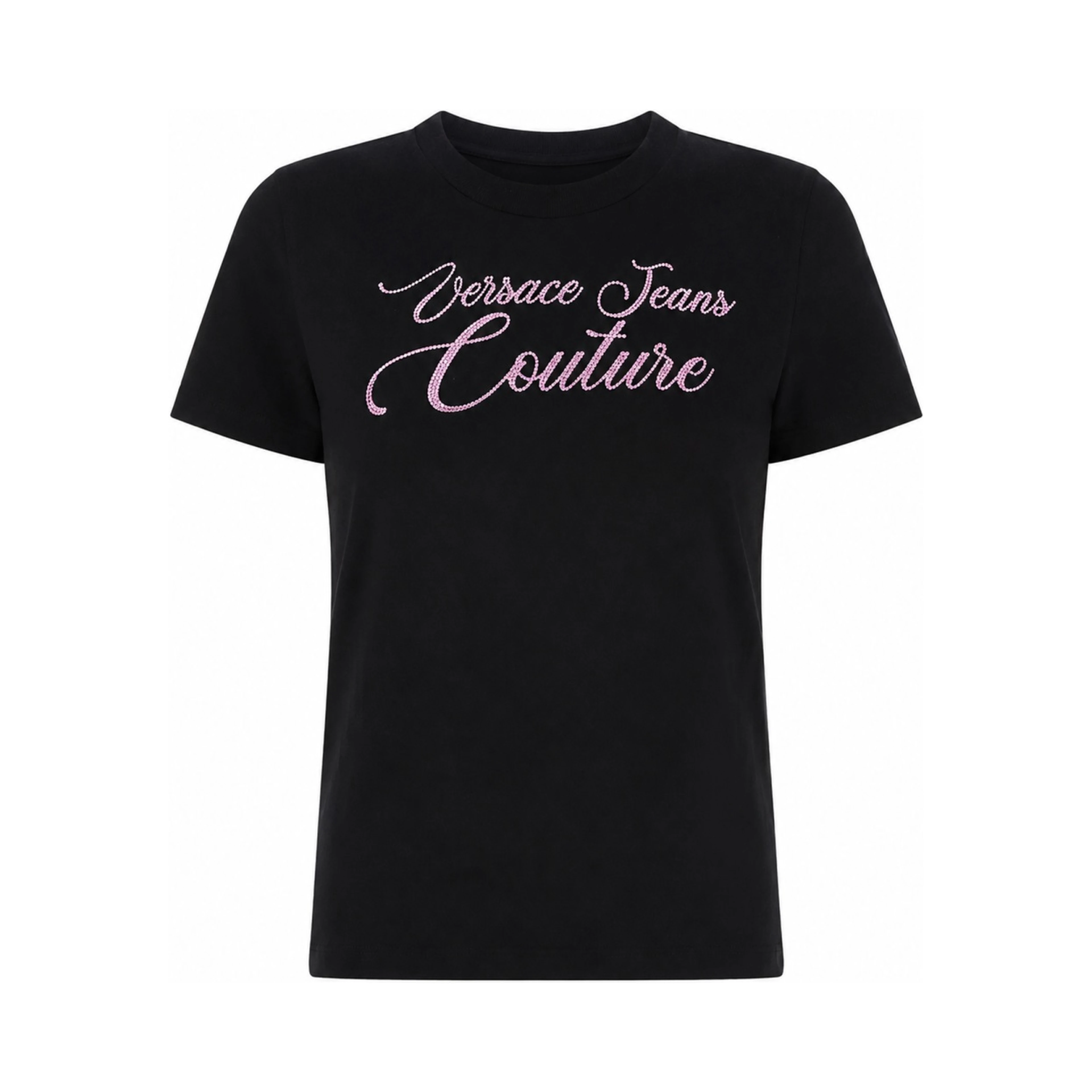 T-SHIRT WITH LOGO AND RHINESTONES