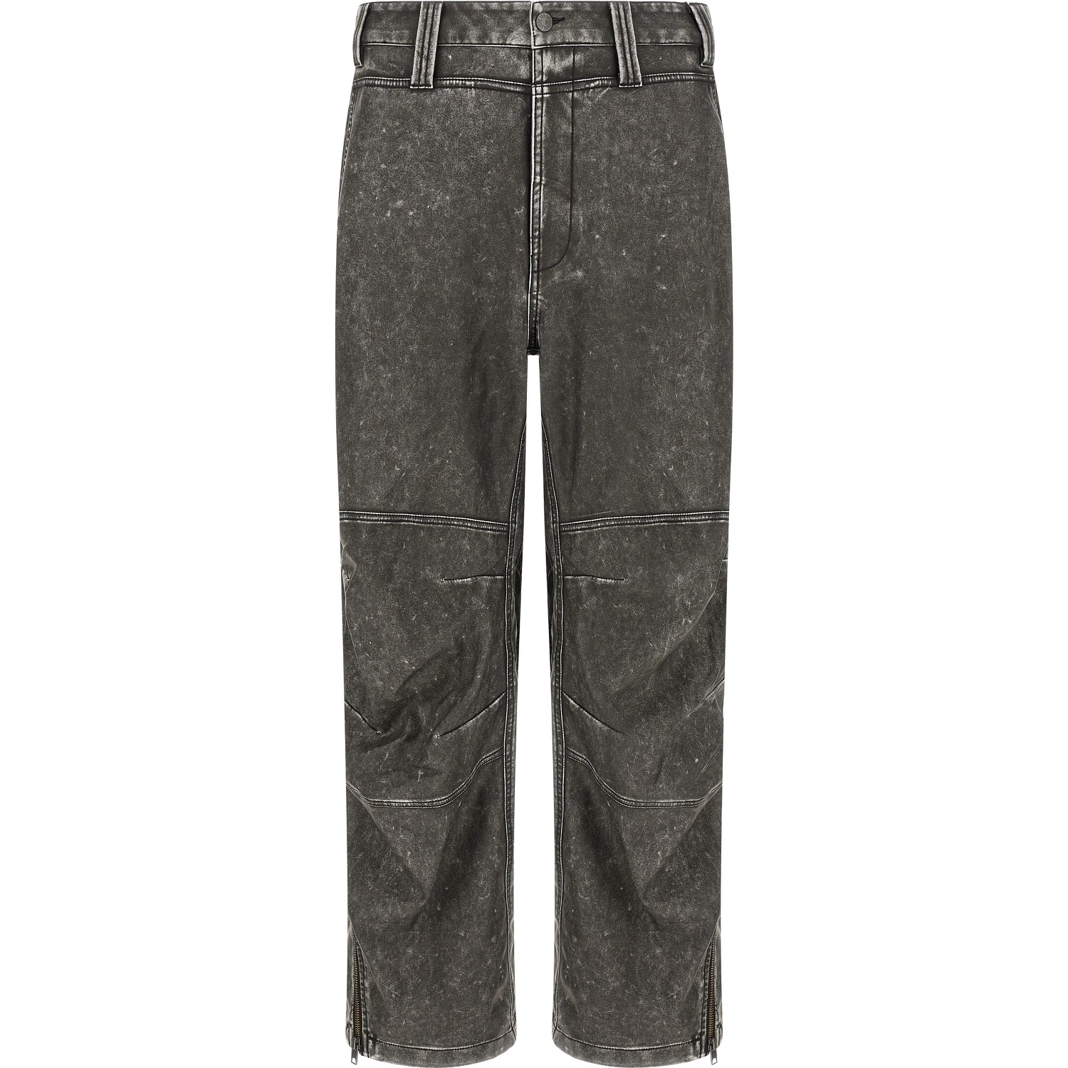 Gray Polyethylene Casual Pants
