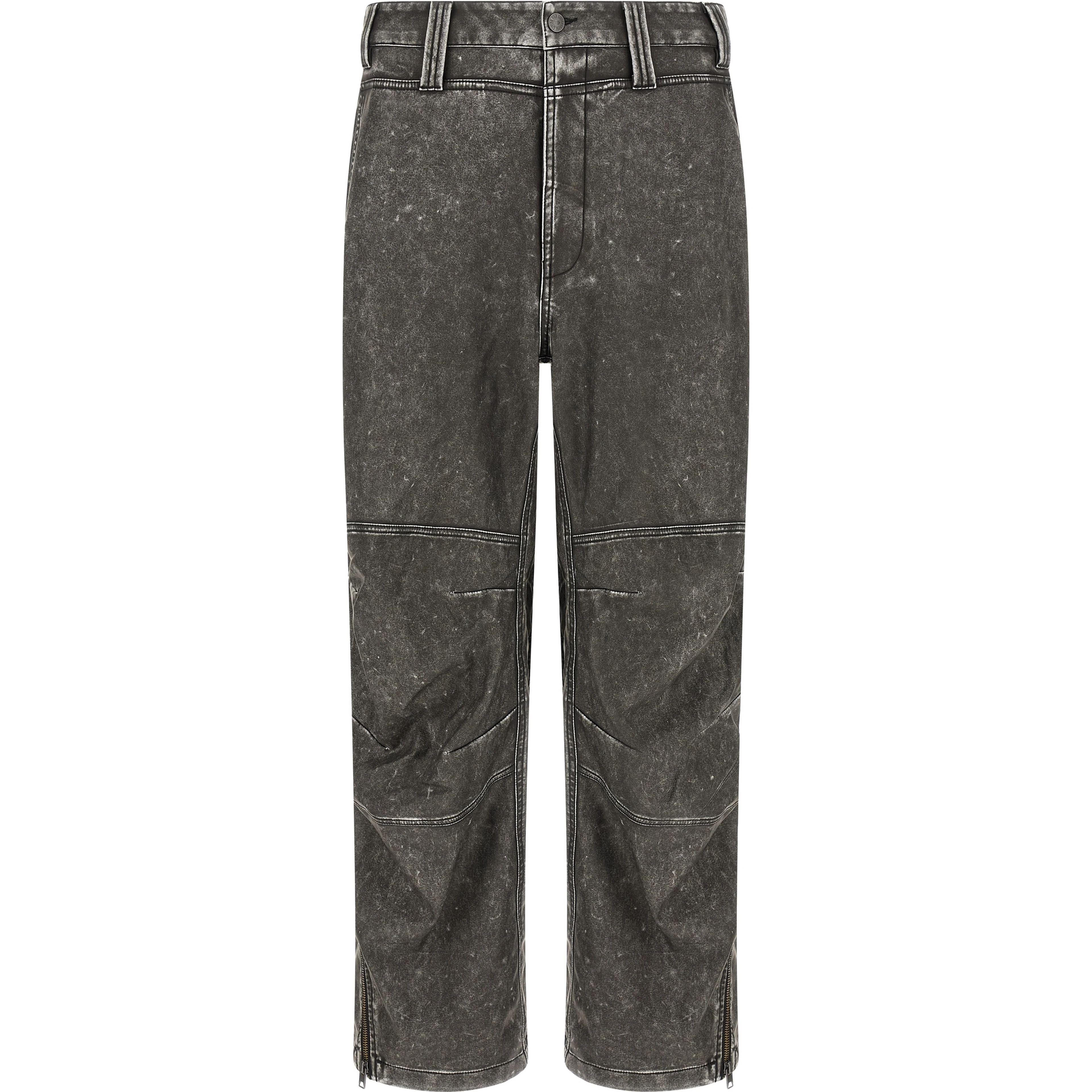 Gray Polyethylene Casual Pants
