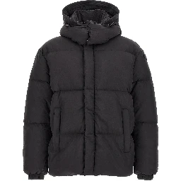 Black Polyamide Full-Length Jacket