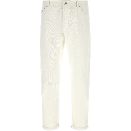 White Cotton Cropped Jeans