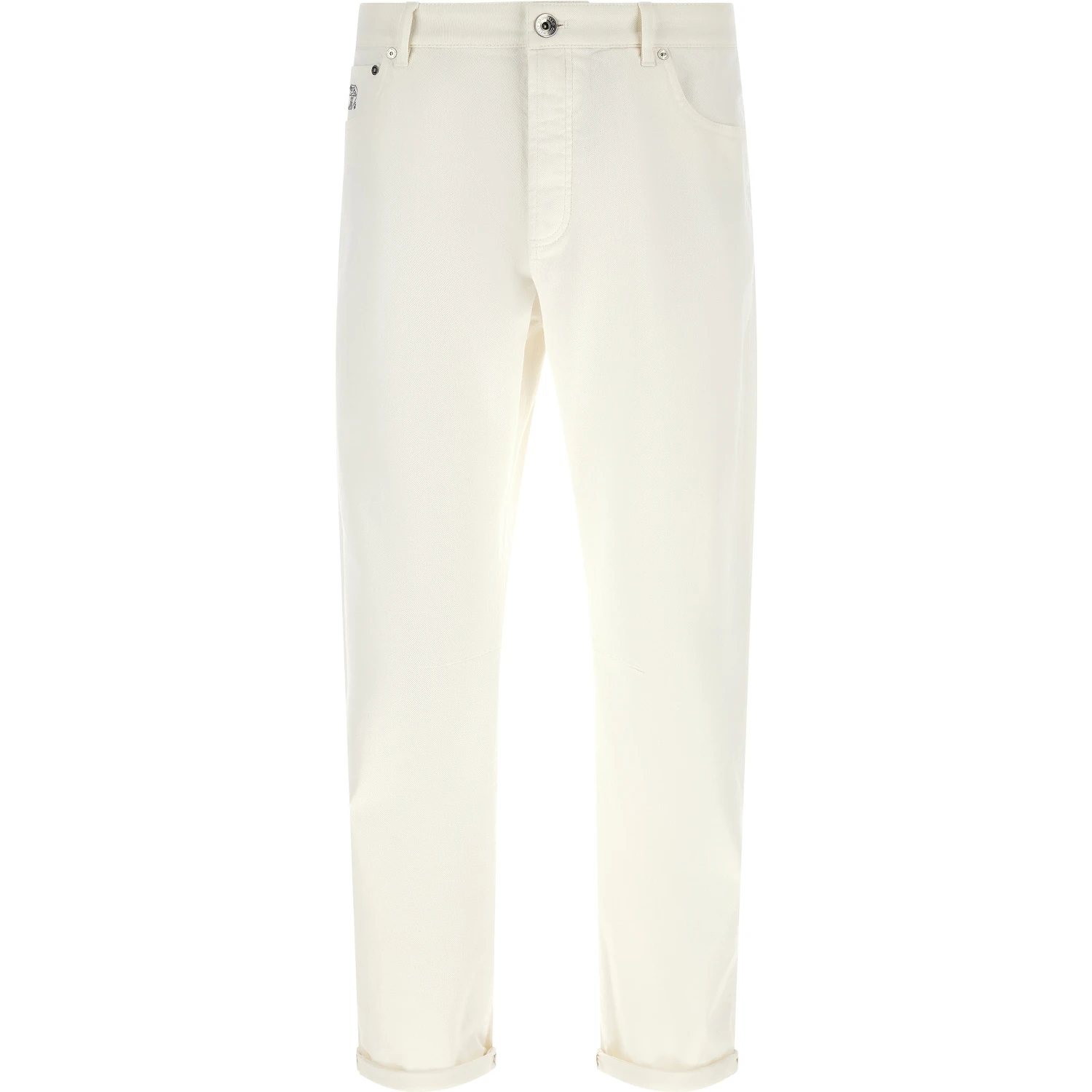 White Cotton Cropped Jeans